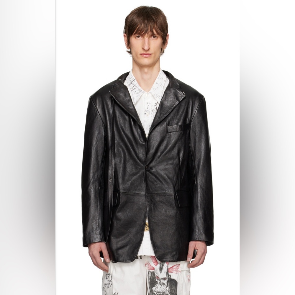 $2998 Brand new R13 Belt Collar Leather Jacket in Black